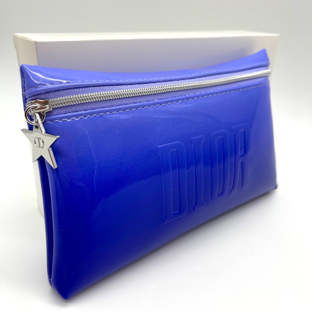 DIOR Blue/Purple Cosmetic Makeup Bag NIB